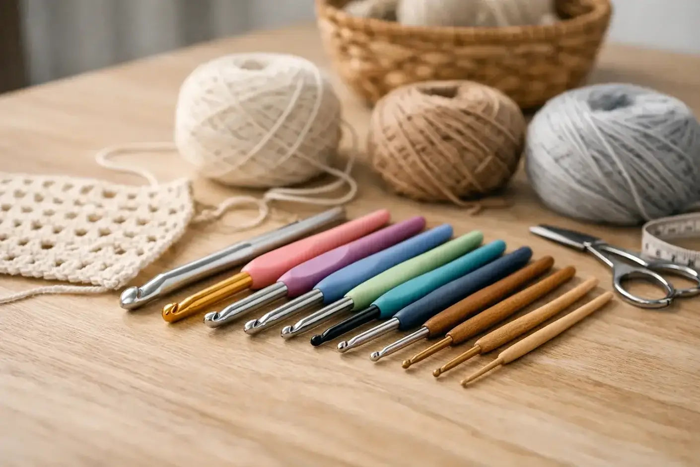 Guía de tamaños de ganchillos: cómo acertar
