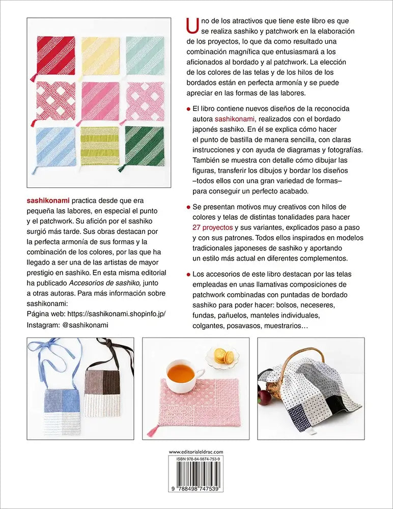 Accesorios de sashiko y patchwork - Contraportada