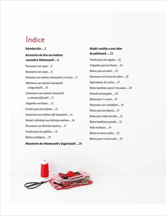 Accesorios de sashiko y patchwork - Indice 2 a 35