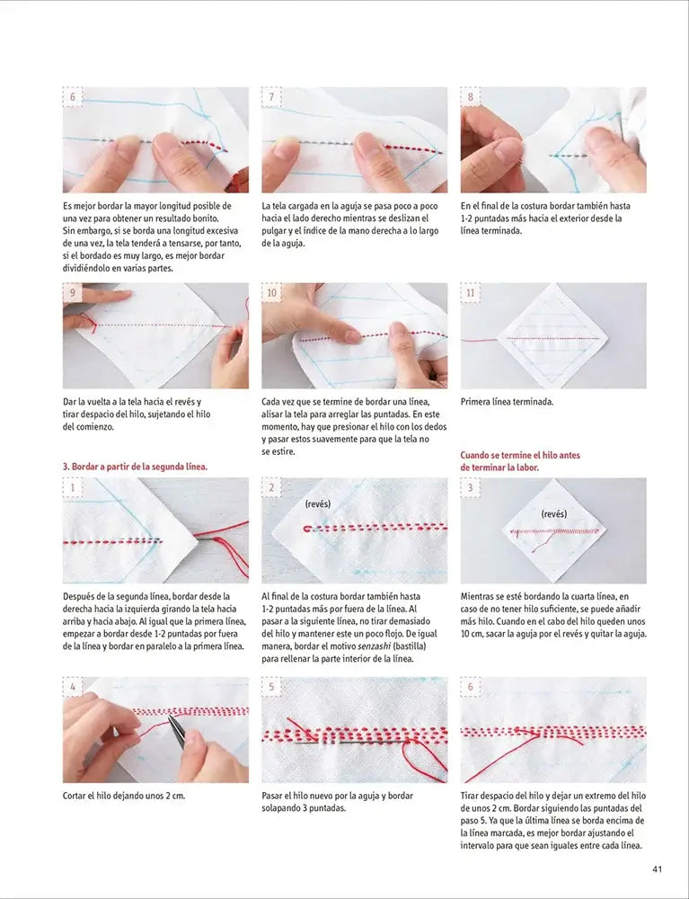 Accesorios de sashiko y patchwork - Lección 1 continuación