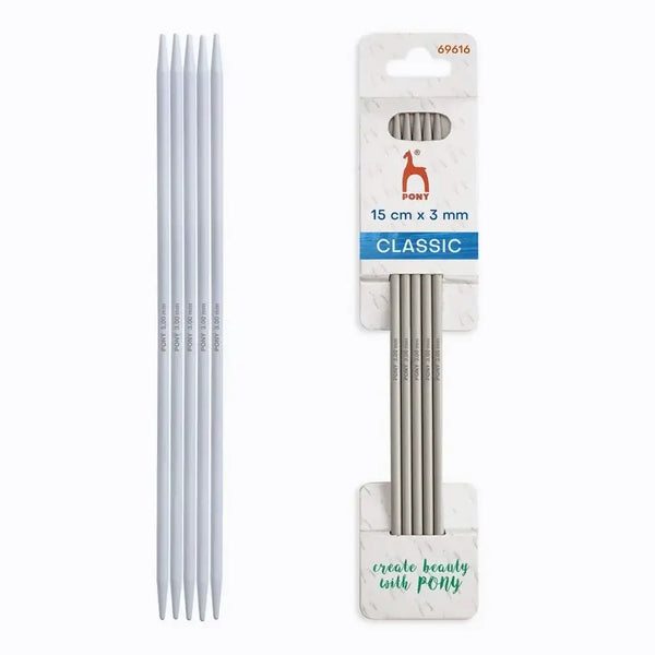 Agujas de Doble Punta Pony Classic - 15 cm 3 mm