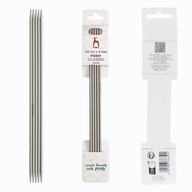 Agujas de Doble Punta Pony Classic - 20 cm 3 mm