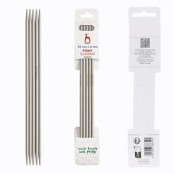 Agujas de Doble Punta Pony Classic - 20 cm 4 mm