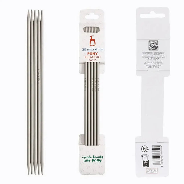 Agujas de Doble Punta Pony Classic - 20 cm 4 mm