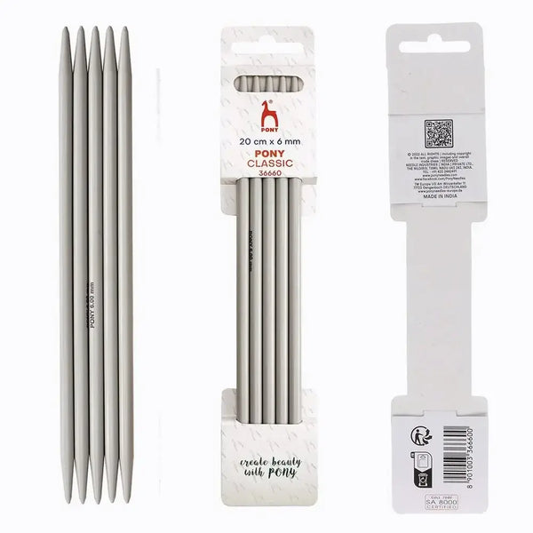 Agujas de Doble Punta Pony Classic - 20 cm 6 mm