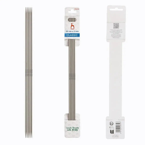 Agujas de Doble Punta Pony Classic - 30 cm 3 mm