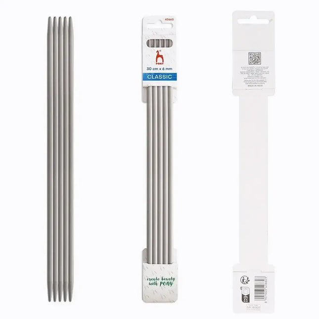 Agujas de Doble Punta Pony Classic - 30 cm 6 mm