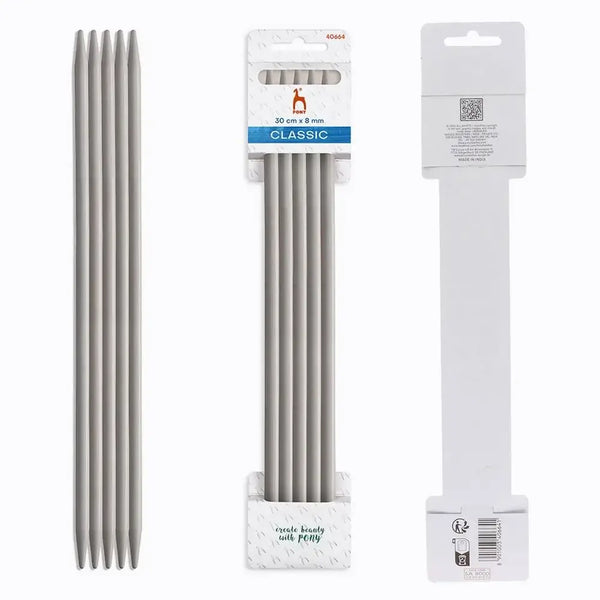 Agujas de Doble Punta Pony Classic - 30 cm 8 mm
