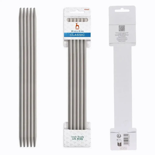 Agujas de Doble Punta Pony Classic - 30 cm 8 mm