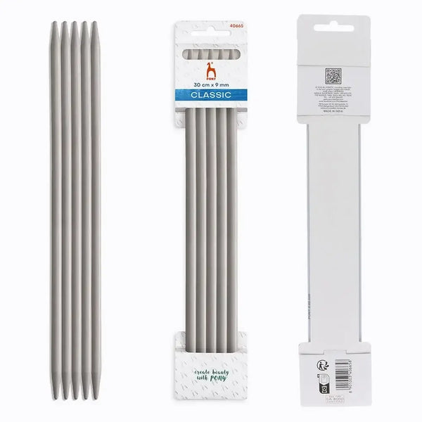 Agujas de Doble Punta Pony Classic - 30 cm 9 mm