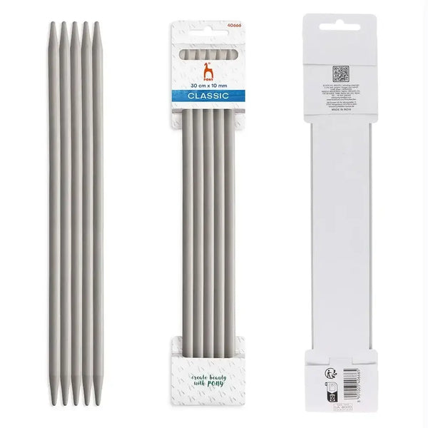 Agujas de Doble Punta Pony Classic - 30 cm 10 mm