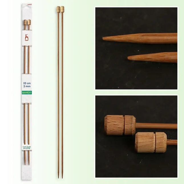 Agujas de tricotar de 33 cm de Bambú de Pony - 2 mm