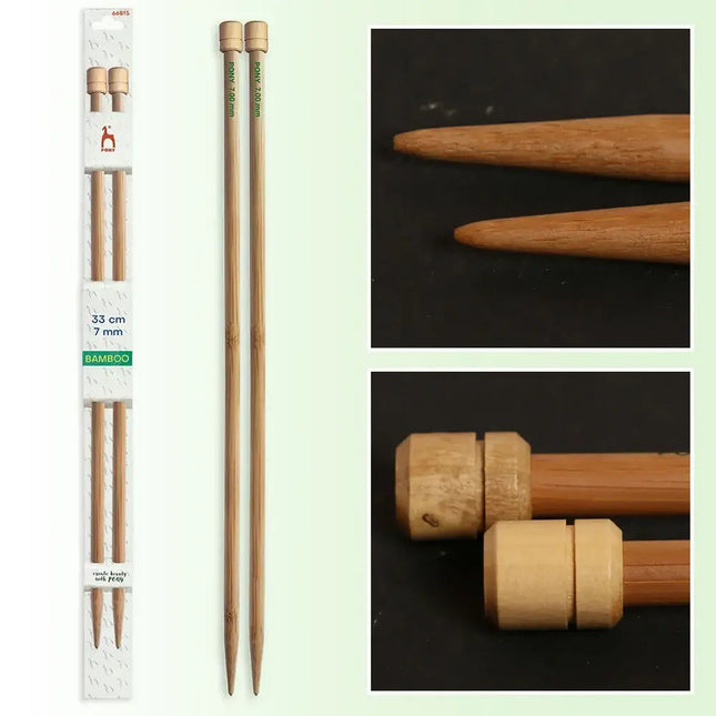 Agujas de tricotar de 33 cm de Bambú de Pony - 7 mm