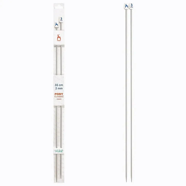 Agujas de tricotar de Aluminio de Pony - 35 cm 3 mm