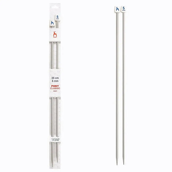 Agujas de tricotar de Aluminio de Pony - 35 cm 5 mm