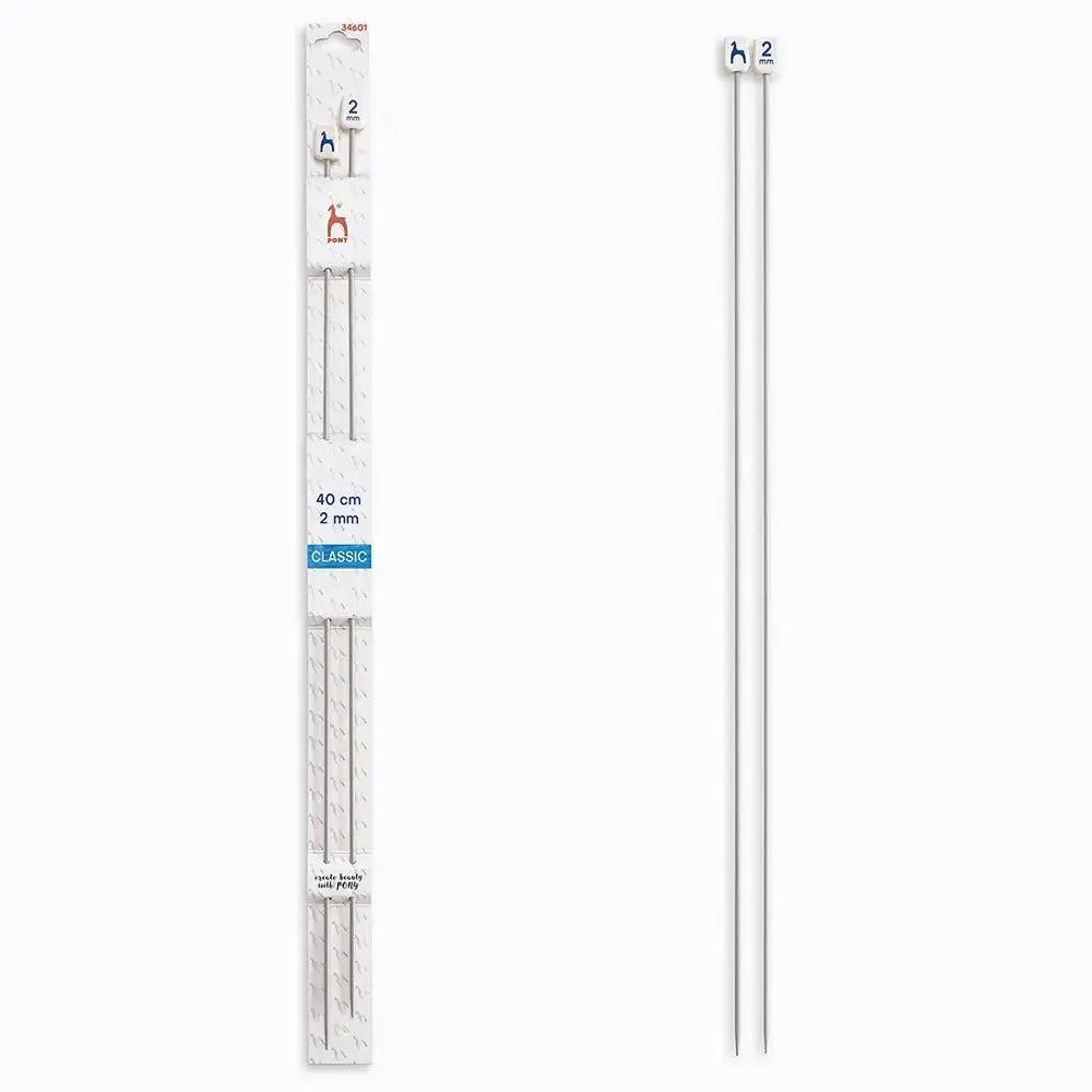 Agujas de tricotar de Aluminio de Pony - 40 cm 2 mm