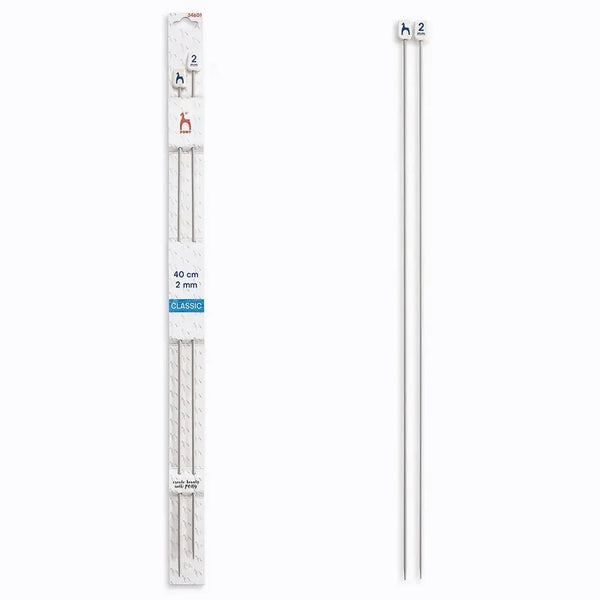 Agujas de tricotar de Aluminio de Pony - 40 cm 2 mm