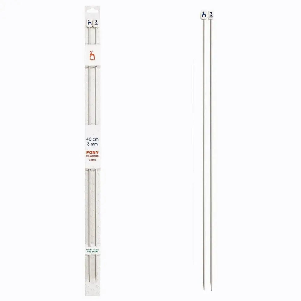 Agujas de tricotar de Aluminio de Pony - 40 cm 3 mm