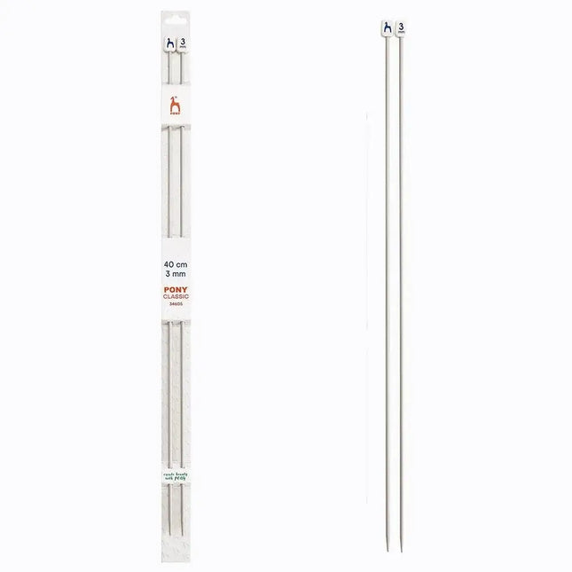Agujas de tricotar de Aluminio de Pony - 40 cm 3 mm