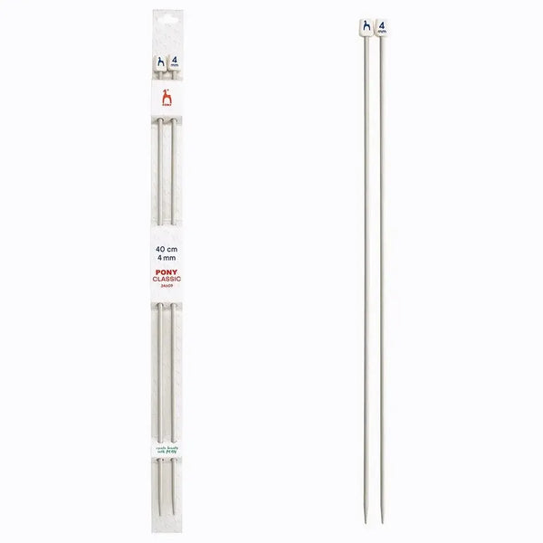 Agujas de tricotar de Aluminio de Pony - 40 cm 4 mm