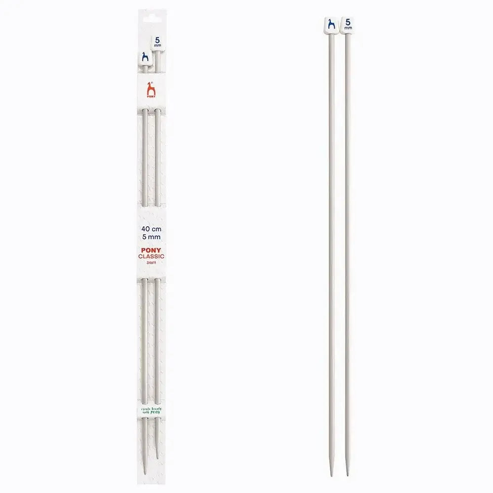 Agujas de tricotar de Aluminio de Pony - 40 cm 5 mm