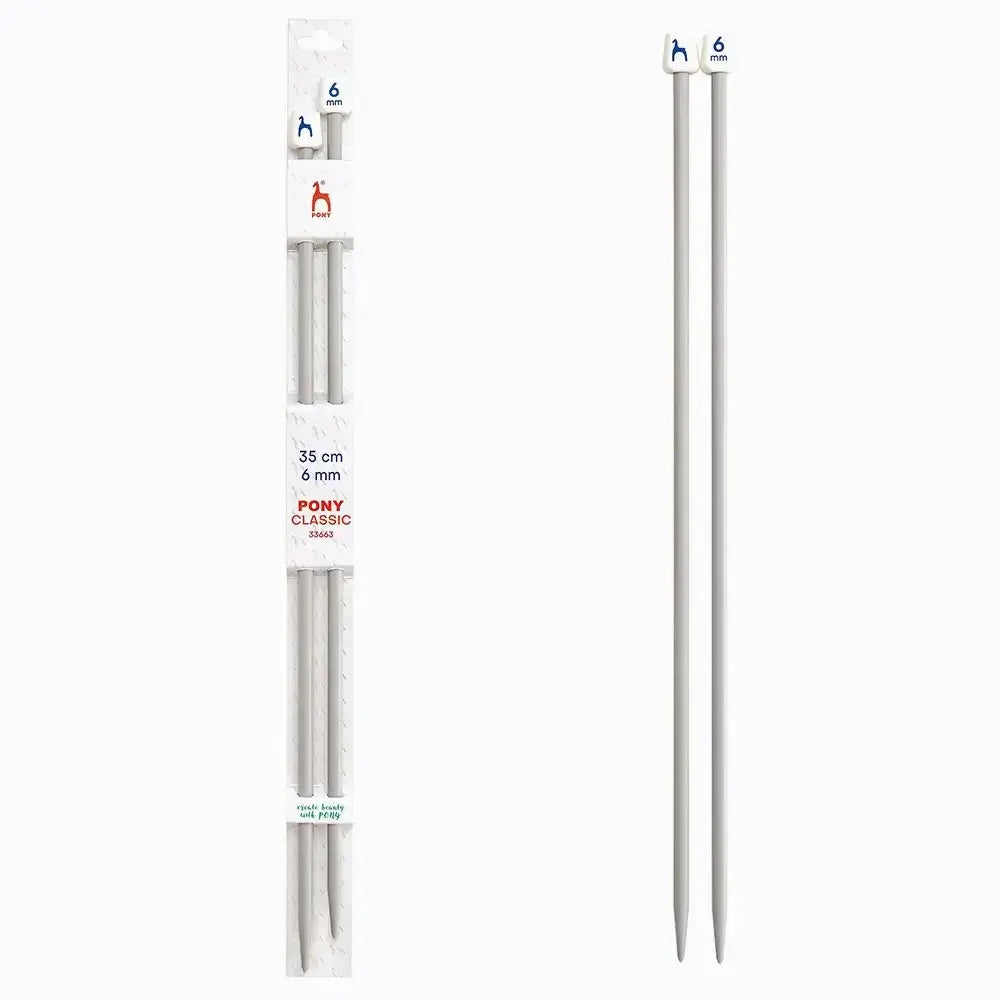 Agujas de tricotar de plástico de Pony - 35 cm 6 mm