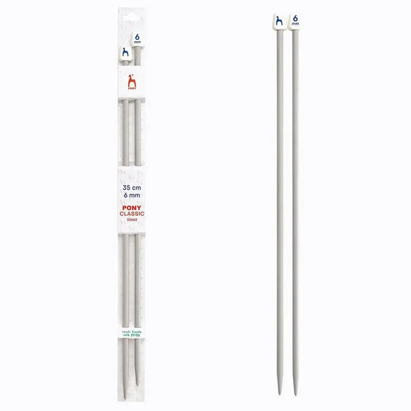 Agujas de tricotar de plástico de Pony - 35 cm 6 mm