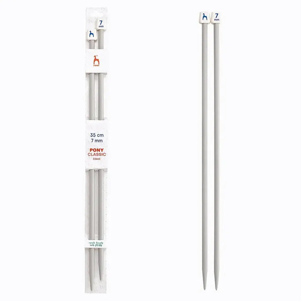 Agujas de tricotar de plástico de Pony - 35 cm 7 mm