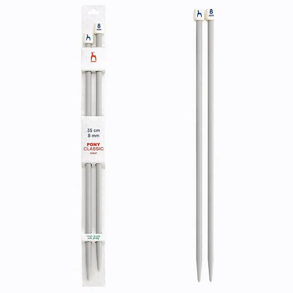 Agujas de tricotar de plástico de Pony - 35 cm 8 mm