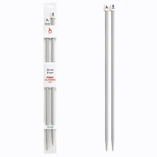 Agujas de tricotar de plástico de Pony - 35 cm 8 mm
