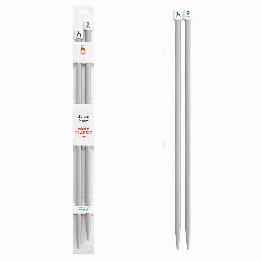 Agujas de tricotar de plástico de Pony - 35 cm 9 mm