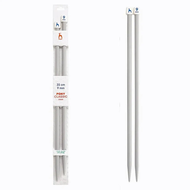 Agujas de tricotar de plástico de Pony - 35 cm 9 mm