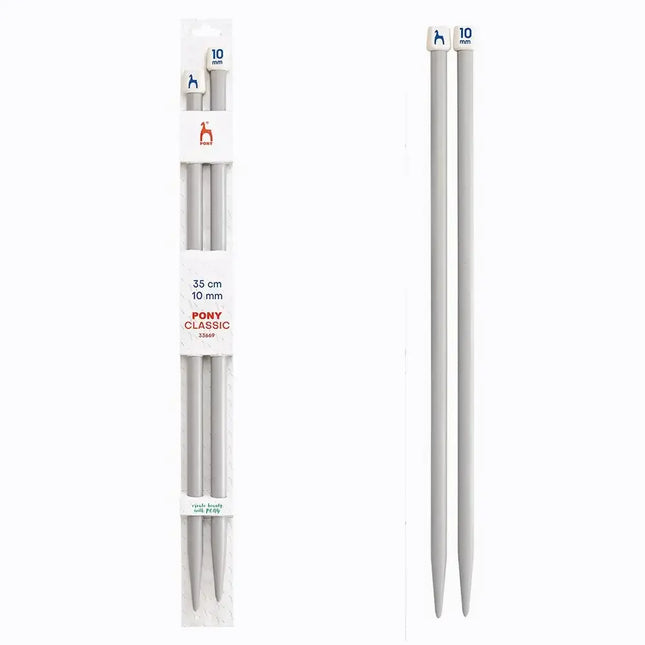Agujas de tricotar de plástico de Pony - 35 cm 10 mm
