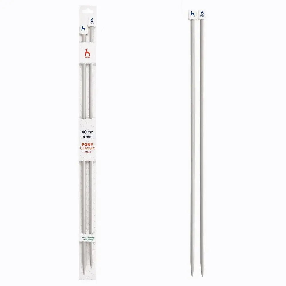 Agujas de tricotar de plástico de Pony - 40 cm 6 mm