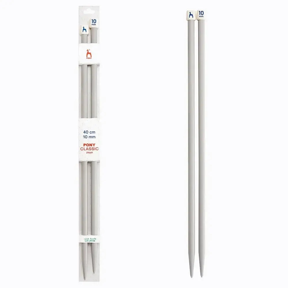 Agujas de tricotar de plástico de Pony - 40 cm 10 mm