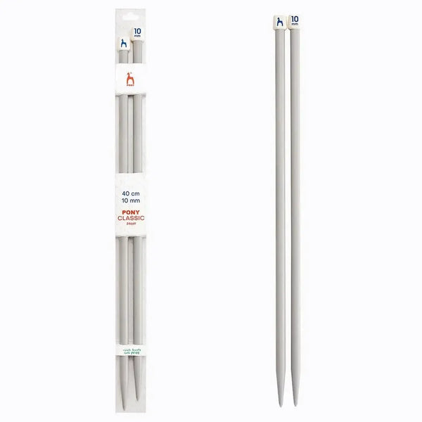 Agujas de tricotar de plástico de Pony - 40 cm 10 mm