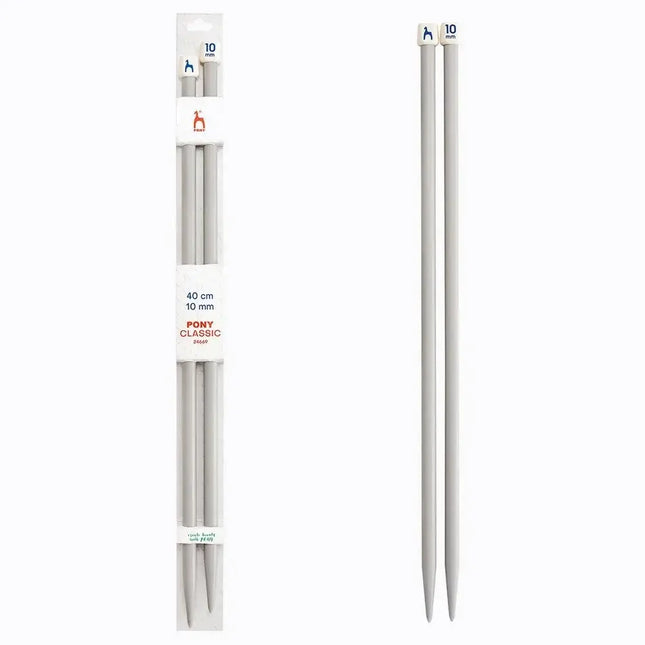 Agujas de tricotar de plástico de Pony - 40 cm 10 mm