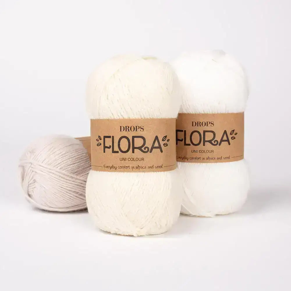Drops Flora Uni Colour (02) Blanco