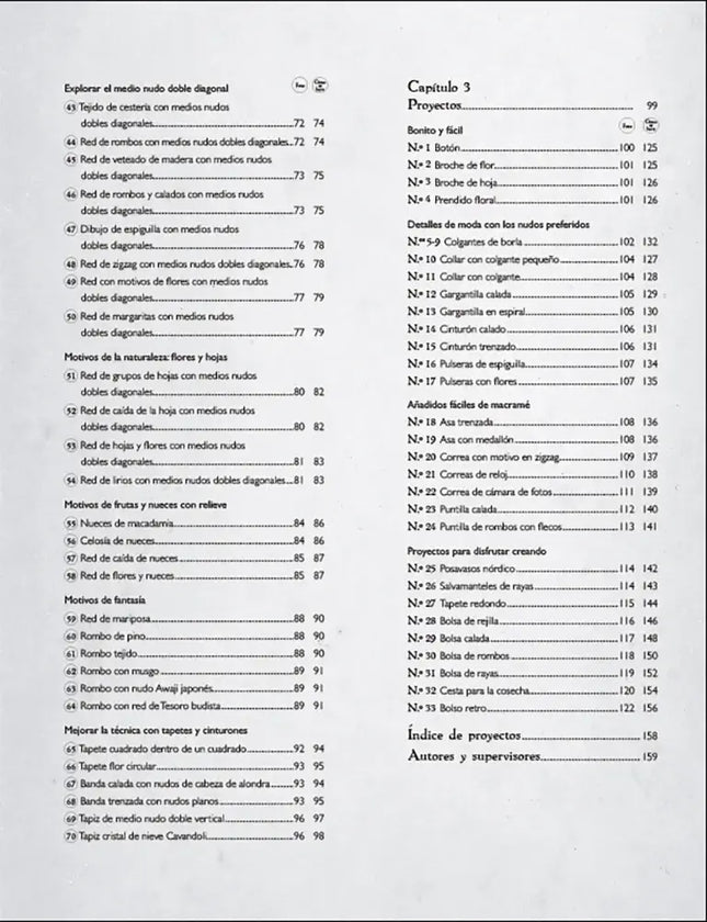 El gran libro del macramé - Índice 72 a 159