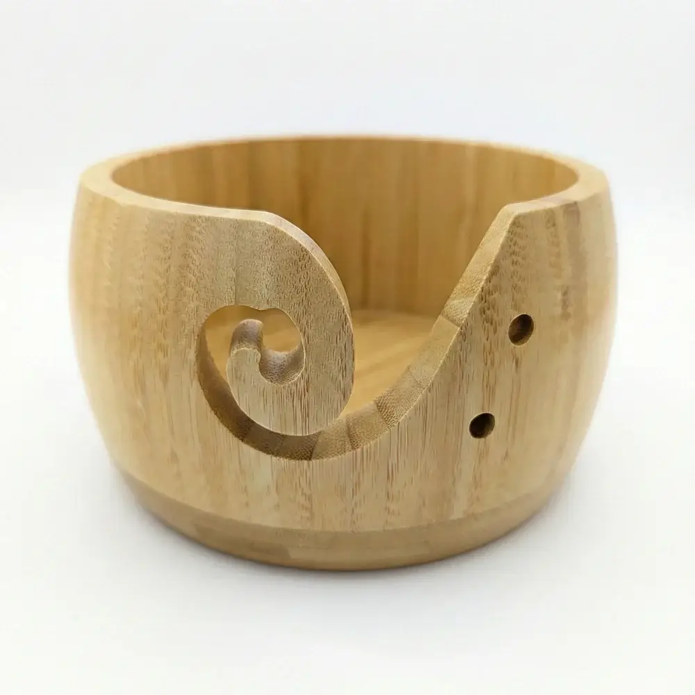Cuenco de madera de bambú para lana - Garmon - Vista frontal