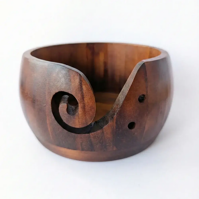 Cuenco para lana de madera de pino oscurecida - Garmon - Vista frontal