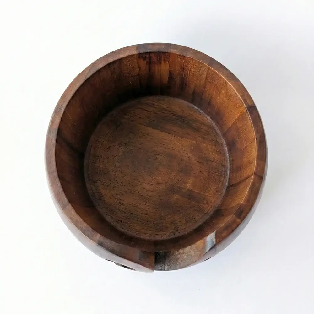 Cuenco para lana de madera de pino oscurecida - Garmon - Vista cenital
