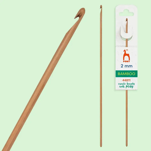 Ganchillo de bambú Pony 15 cm - 2 mm