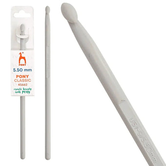 Ganchillo de plástico ABS de 15 cm Pony Classic - 5,5 mm