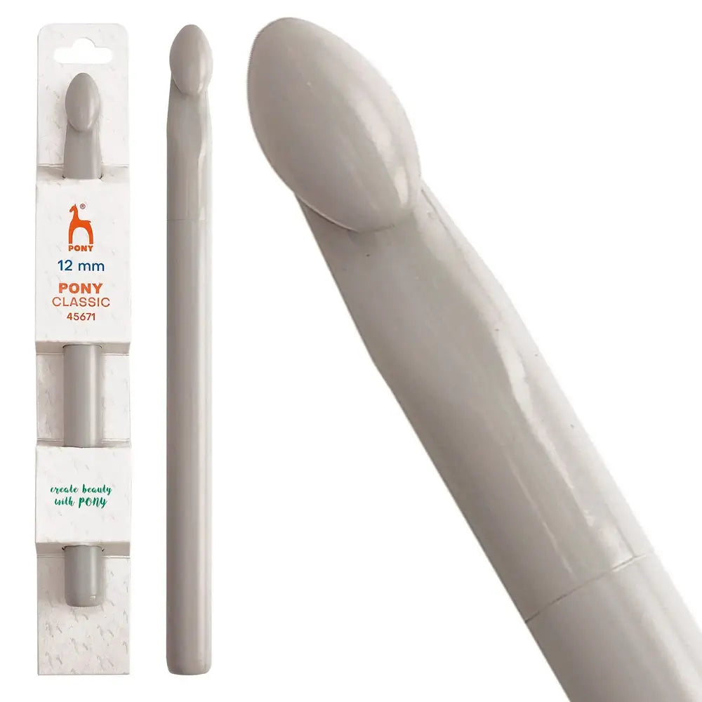Ganchillo de plástico ABS de 15 cm Pony Classic - 12 mm