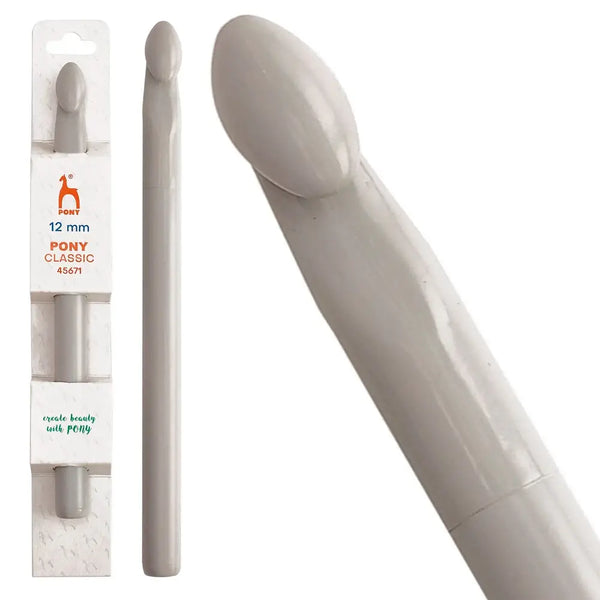 Ganchillo de plástico ABS de 15 cm Pony Classic - 12 mm