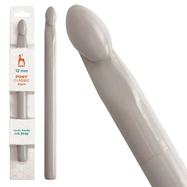 Ganchillo de plástico ABS de 15 cm Pony Classic - 12 mm