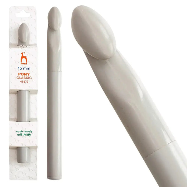 Ganchillo de plástico ABS de 15 cm Pony Classic - 15 mm