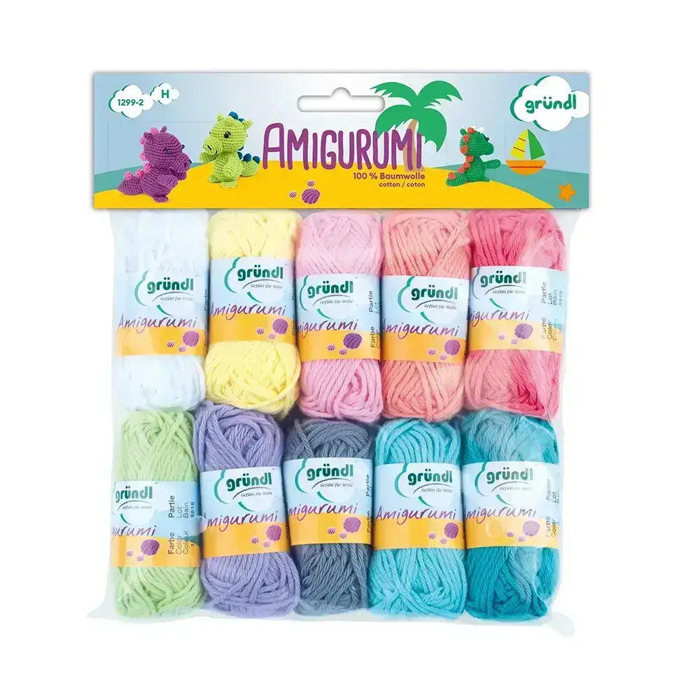 GRÜNDL - Packs miniovillos para Amigurumi - Combinación de colores CANDY (1299-2)