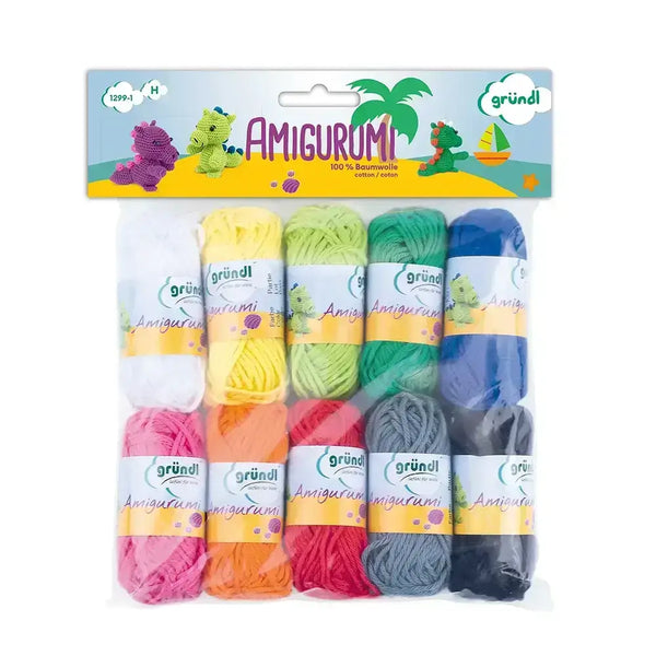 GRÜNDL - Packs miniovillos para Amigurumi - Combinación de colores HAPPY (1299-1)
